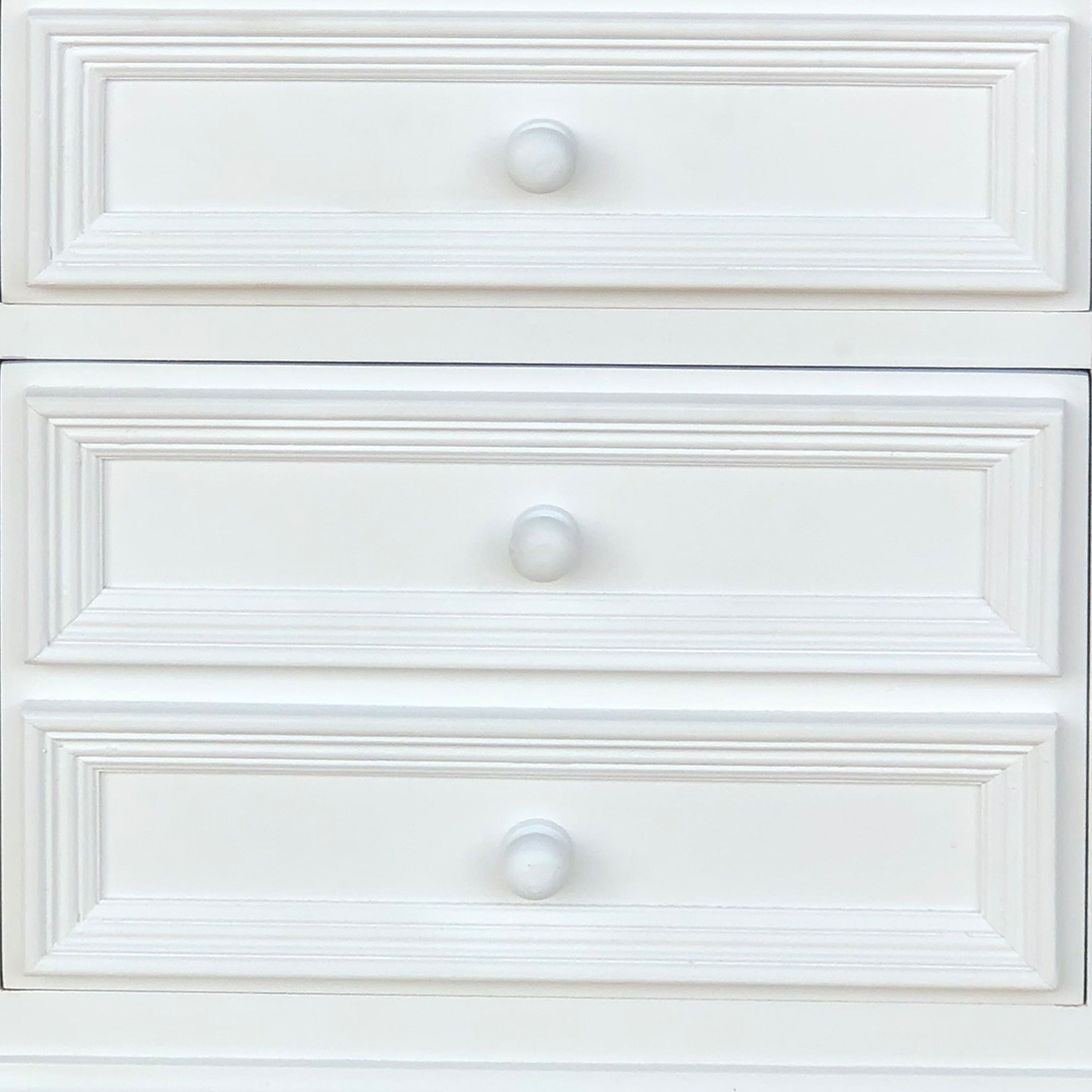 FOA Wholesale 28 Inch Bedside Nightstand, 2 Drawers with Classic Round Knobs, Handcrafted White Mango Wood