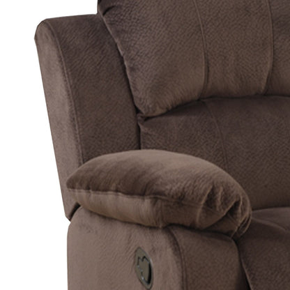 Poundex Rocker Recliner In Choco Brown Suede Fabric