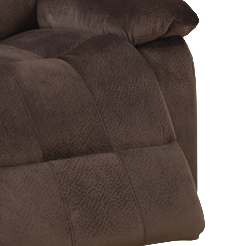 Poundex Rocker Recliner In Choco Brown Suede Fabric