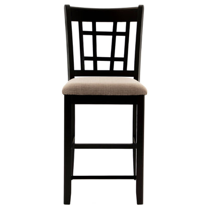 Coaster Contemporary Armless Counter Height Chair, Espresso Brown & beige , Set of 2