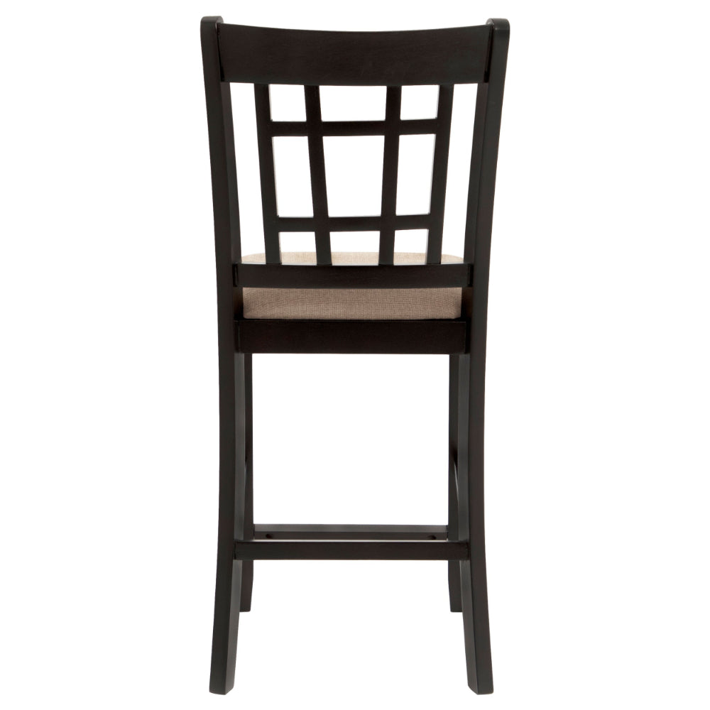 Coaster Contemporary Armless Counter Height Chair, Espresso Brown & beige , Set of 2