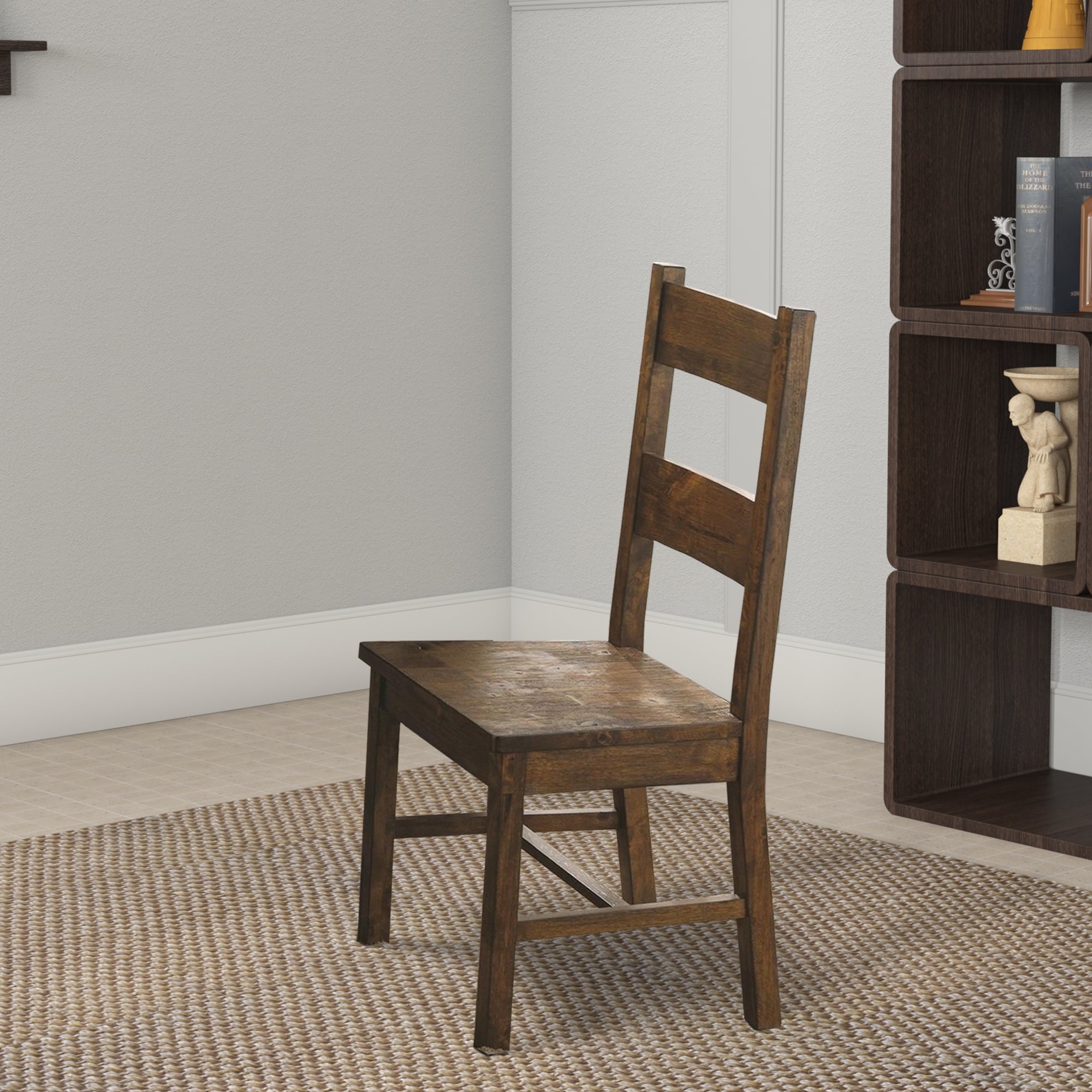 Coaster Chambr Armless Wooden Dining Side Chair, Rustic Golden Brown, Set of 2