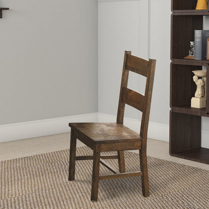 Coaster Chambr Armless Wooden Dining Side Chair, Rustic Golden Brown, Set of 2