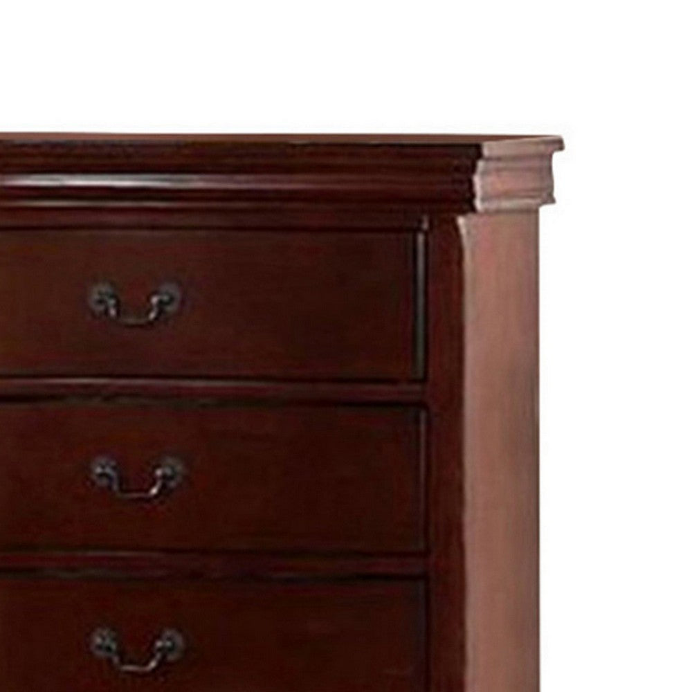 Poundex Decorously Functional Pine Wood, Plywood & Birch Veneer Chest, Cherry