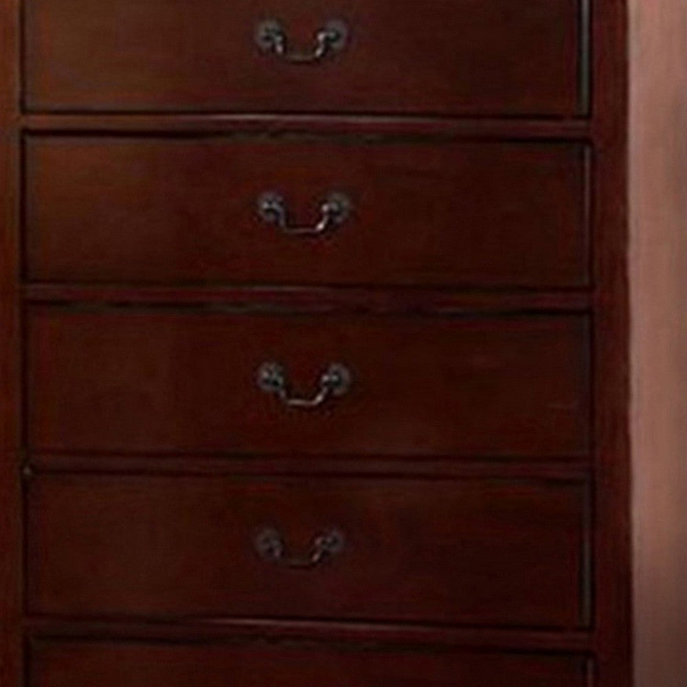 Poundex Decorously Functional Pine Wood, Plywood & Birch Veneer Chest, Cherry