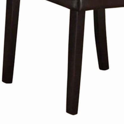 Poundex Faux Leather Dining Side Chair In Pine, Set Of 2, Dark Brown