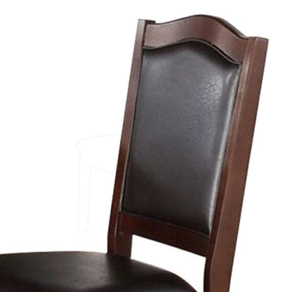 Poundex Contemporary Rubber Wood Dining Chair, Set Of 2, Brown And Black