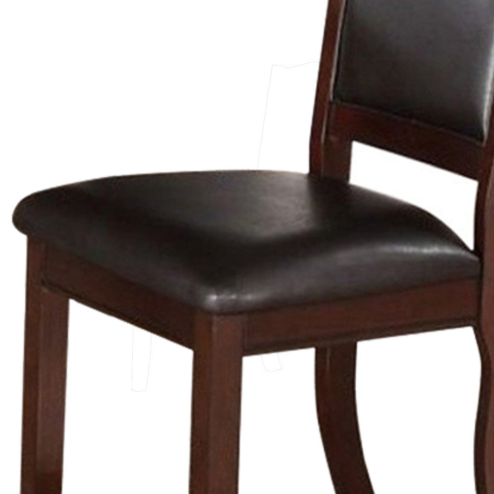Poundex Contemporary Rubber Wood Dining Chair, Set Of 2, Brown And Black