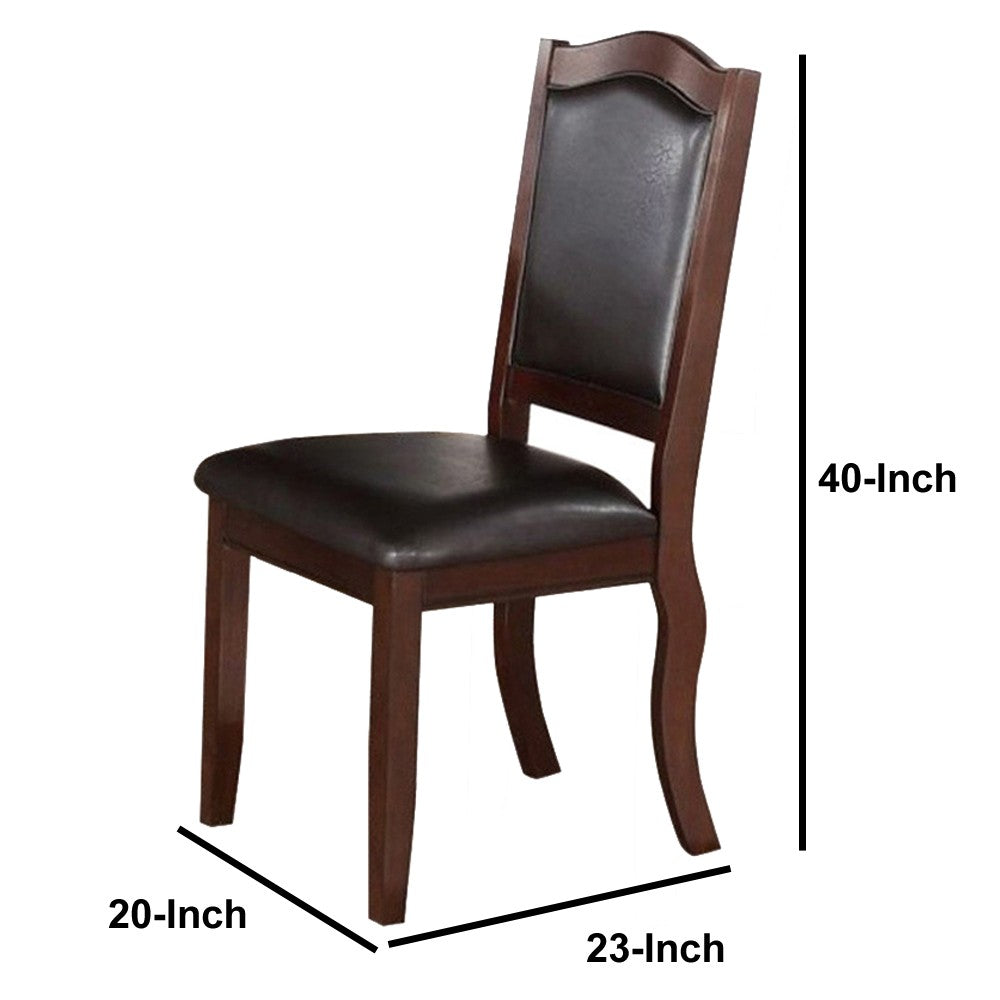Poundex Contemporary Rubber Wood Dining Chair, Set Of 2, Brown And Black