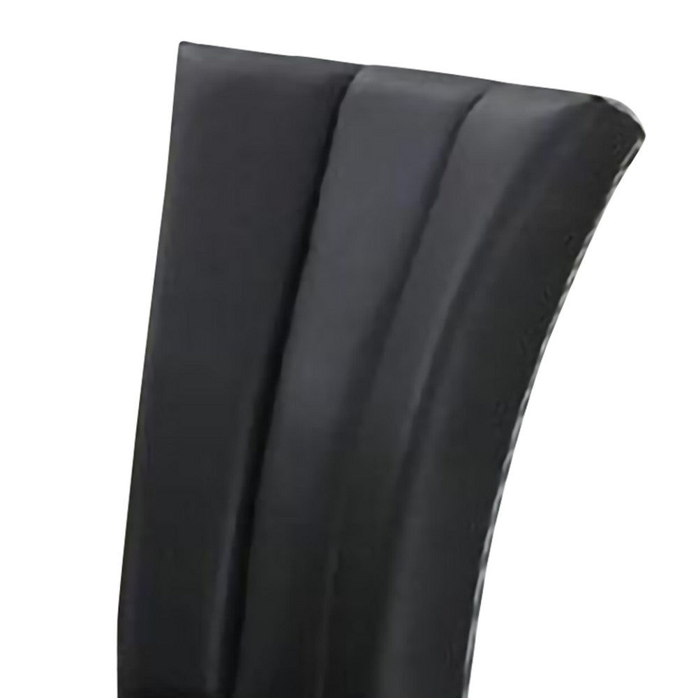 Poundex Leather Upholstered Dining Chair In Poplar Wood, Set Of 2,Black