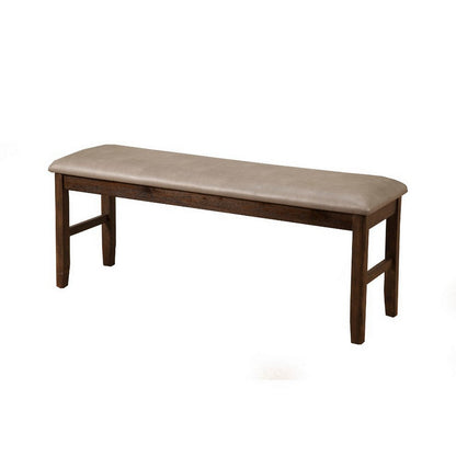 Alpine Furniture Rubberwood Dining Bench With Padded Upholstery Brown