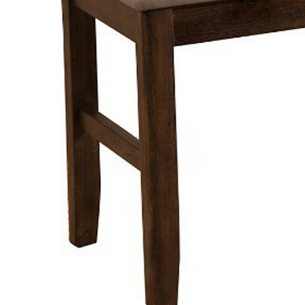 Alpine Furniture Rubberwood Dining Bench With Padded Upholstery Brown