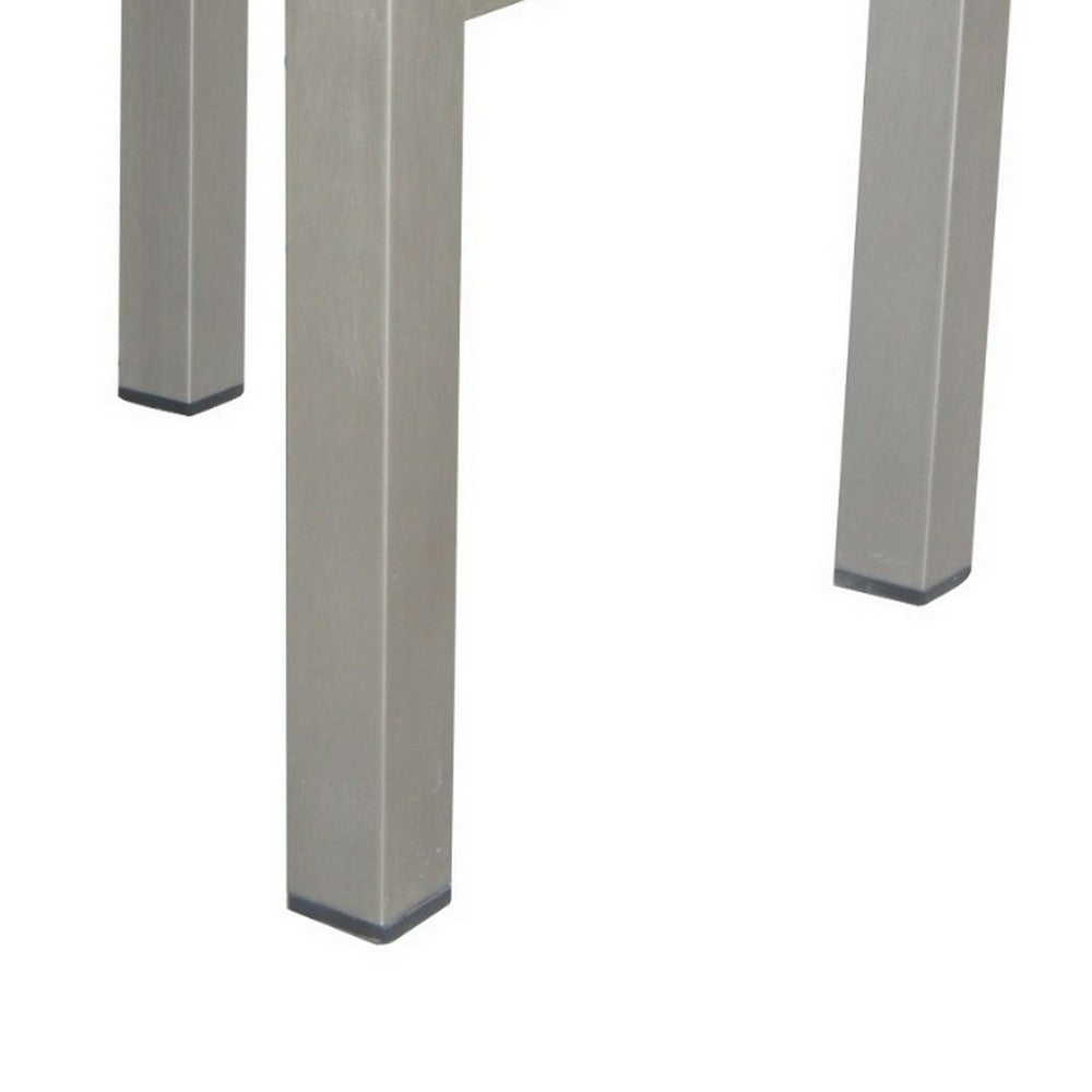 Benzara 16 Inch Outdoor Side Table, Highly Functional, Easy Movable, Gray