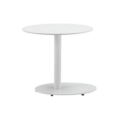 Benzara Modern Metal Outdoor Side Table With Oval Top And Base, White