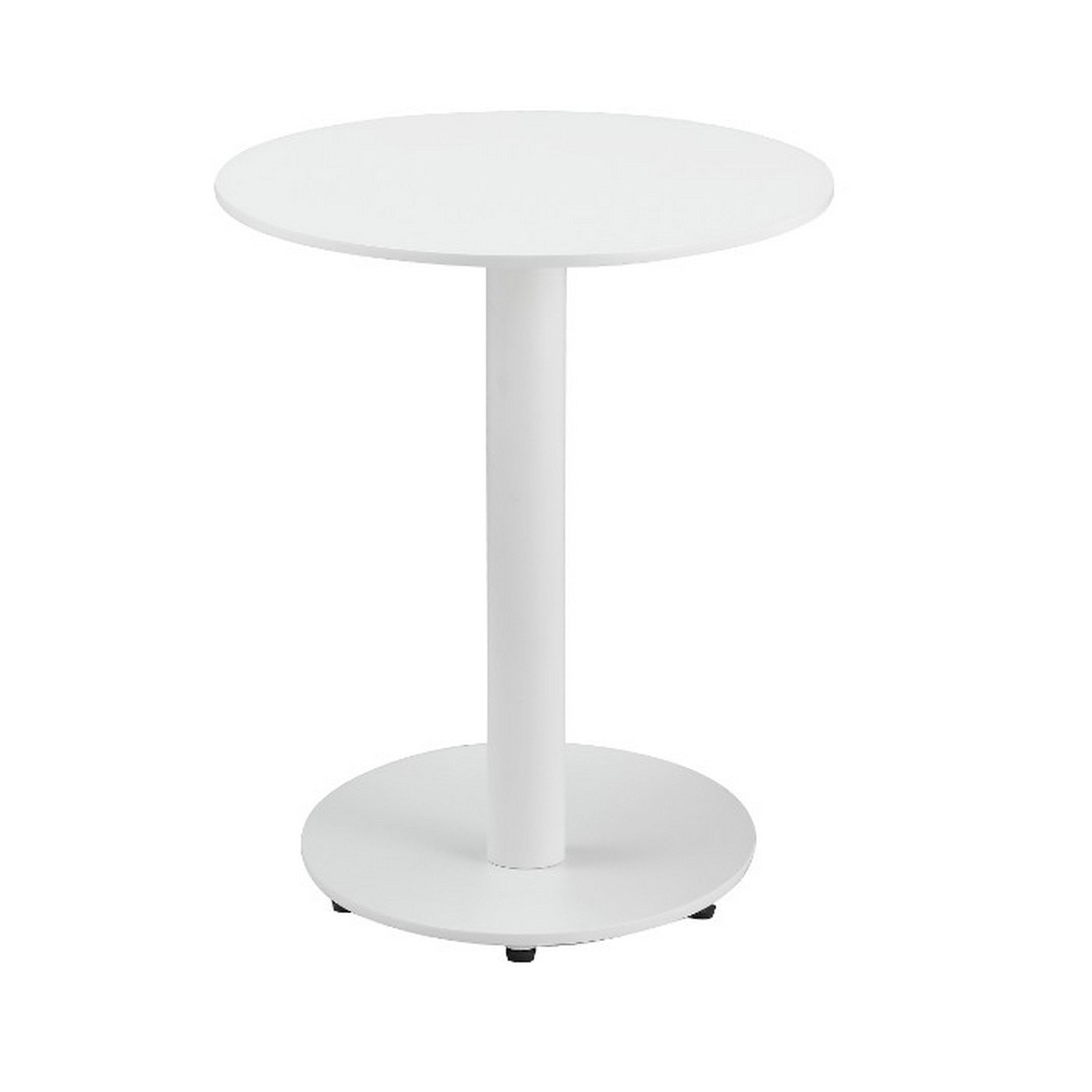 Benzara Modern Metal Outdoor Side Table With Oval Top And Base, White