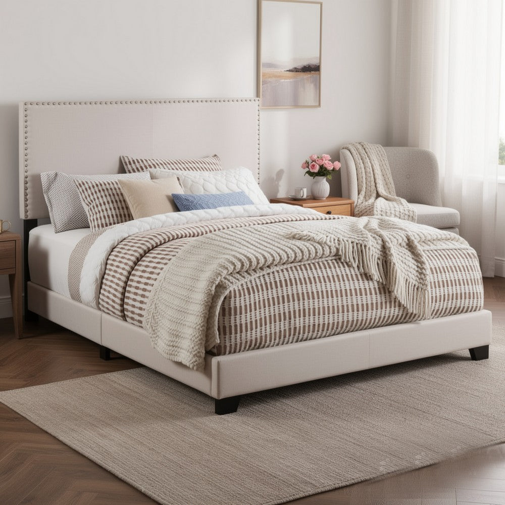 Coaster Ivory Upholstered Eastern King Bed