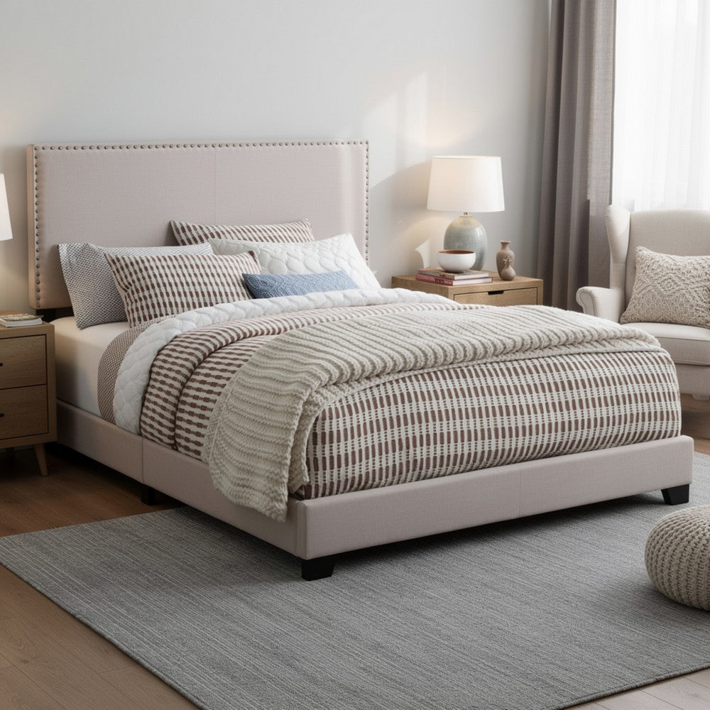 Coaster Ivory Upholstered Eastern King Bed