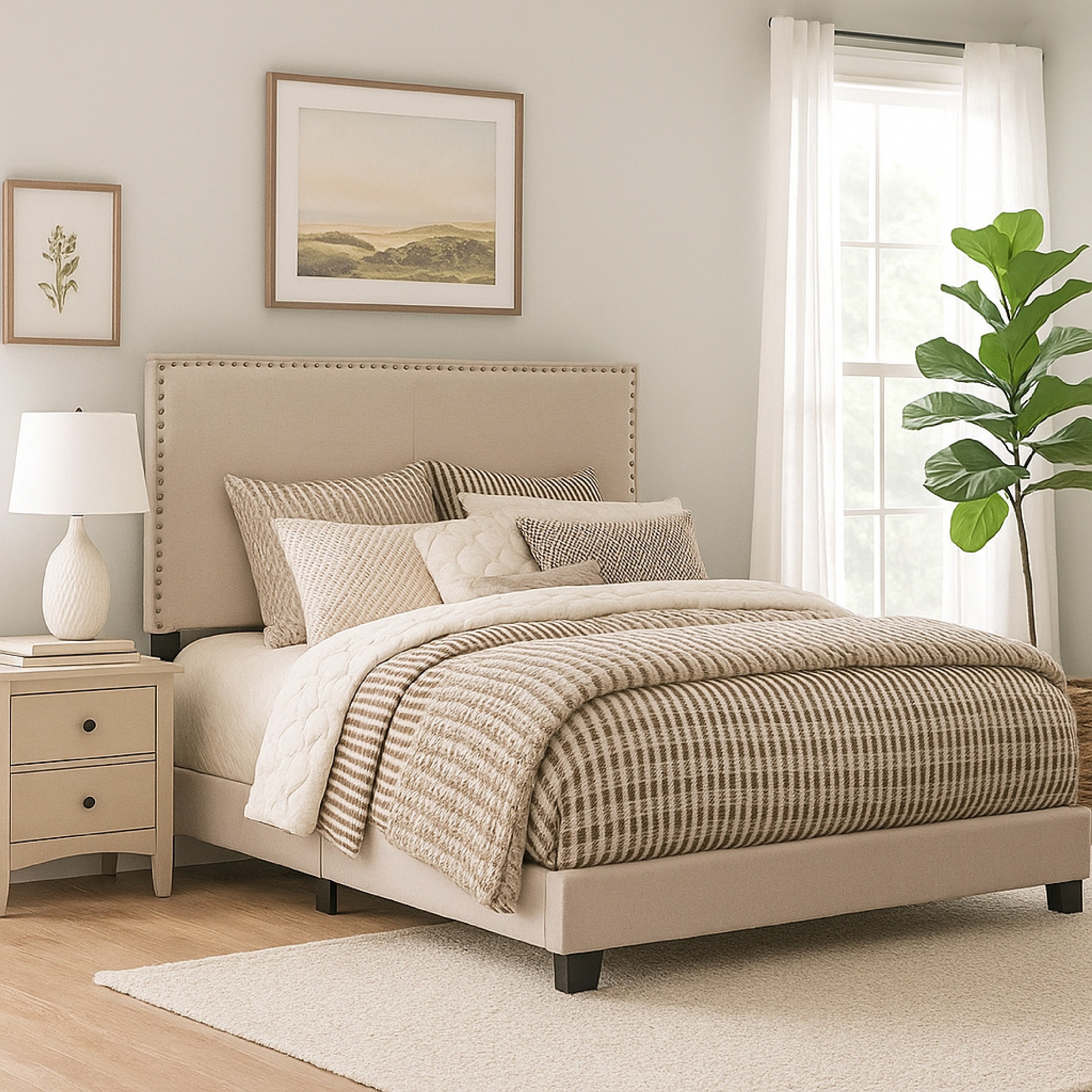 Coaster Modern Panel Twin Bed, Ivory