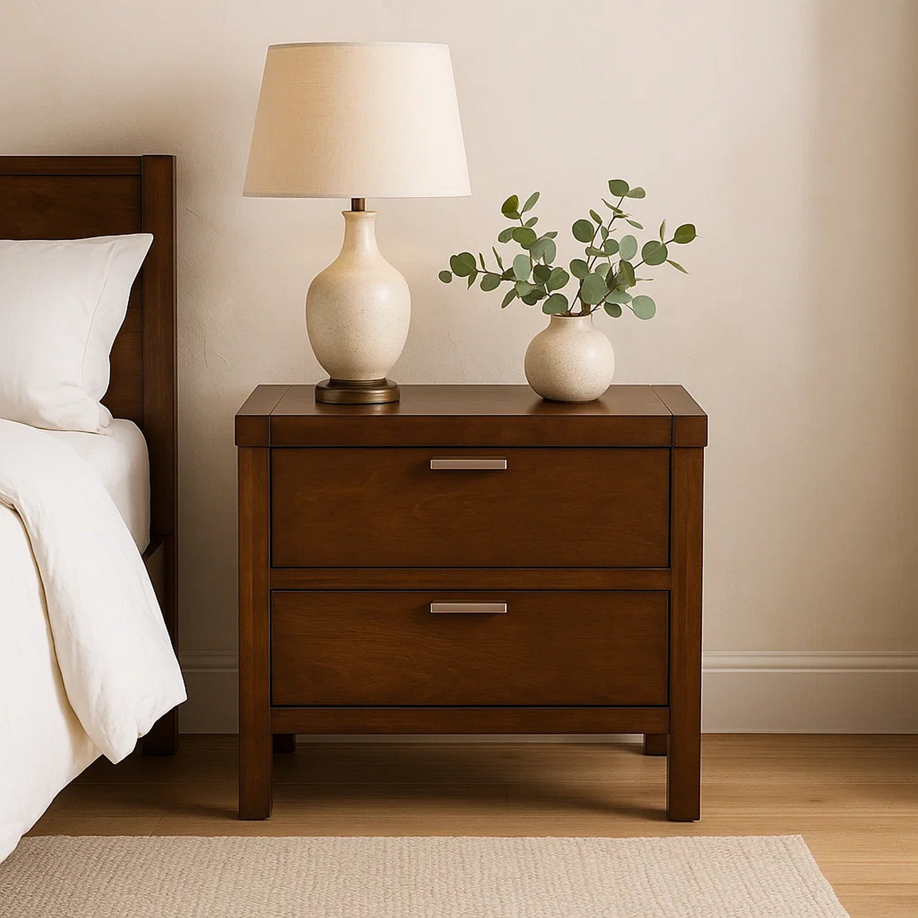 Alpine Furniture Subtle Finish SelectWood Nightstand, Brown