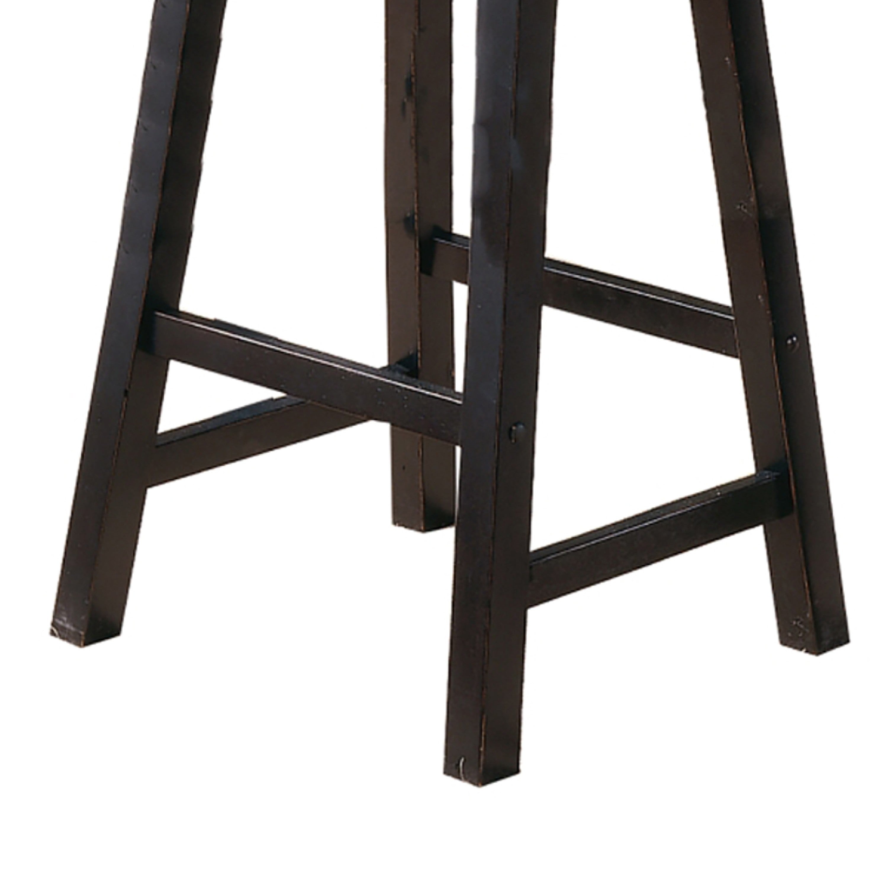 Benzara Wooden 29" Counter Height Stool with Saddle Seat, Black, Set Of 2