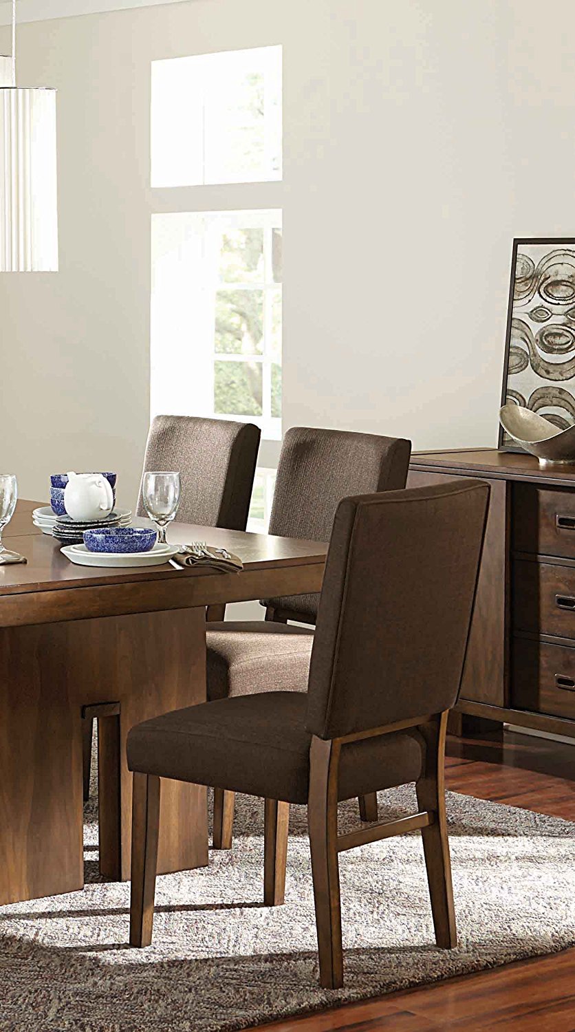 Benzara Wood & Fabric Dining Side Chair With Comfortable Padding, Set of 2