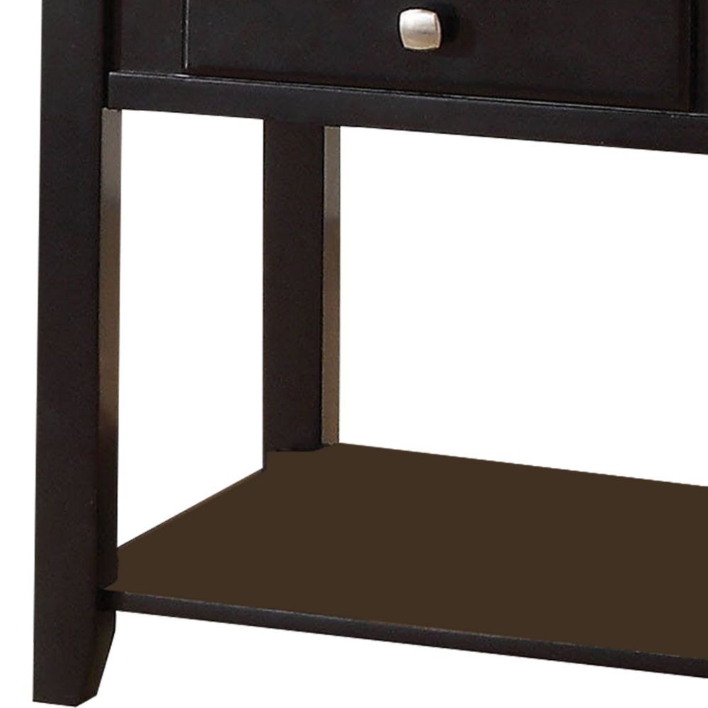 ACME Wooden End Table with One Drawer And One Shelf, Black