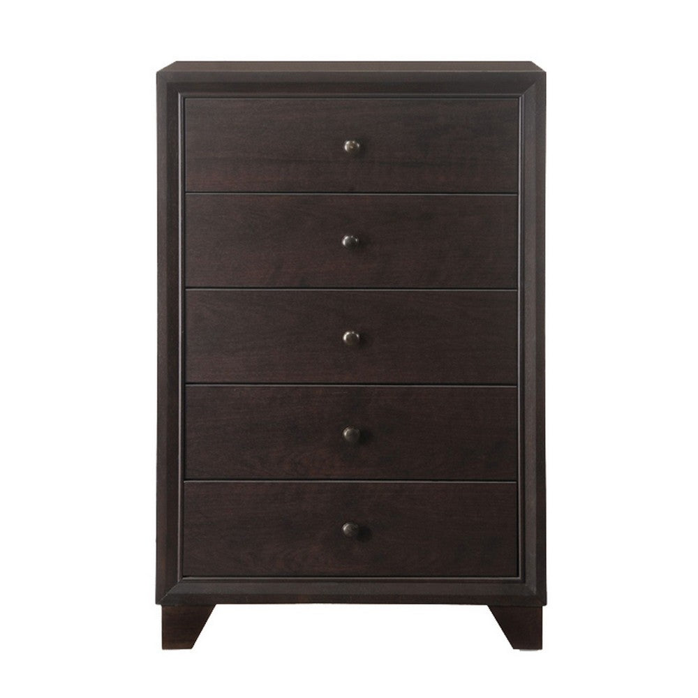 ACME Wooden Chest with 5 Spacious Drawers , Espresso Brown