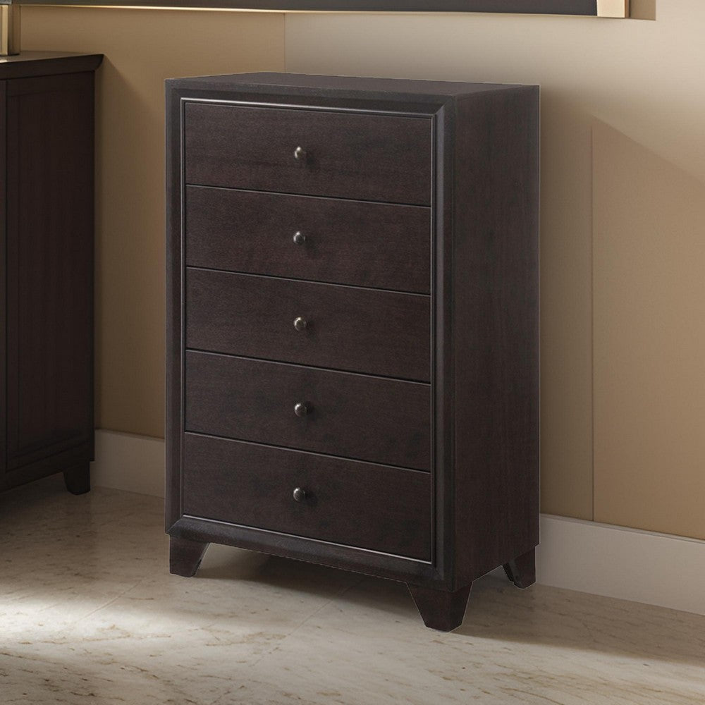 ACME Wooden Chest with 5 Spacious Drawers , Espresso Brown