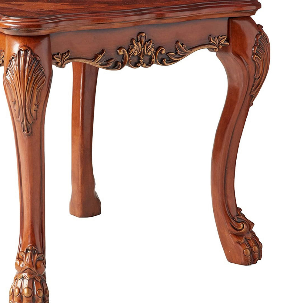 ACME Wooden End Table In Traditional Style , Cherry Oak Brown
