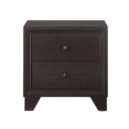 ACME Wooden Night Stand with Two Drawer , Espresso Brown