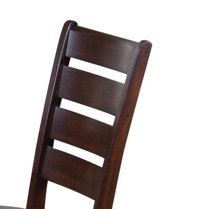 ACME Leather Upholstered Wooden Side Chairs With Ladder Back, Brown & Black, (Set of 2)