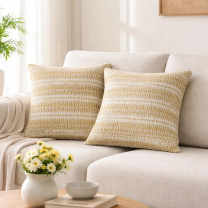 Benzara Contemporary Style Simple Traditionally Designed Set of 2 Throw Pillows, Yellow