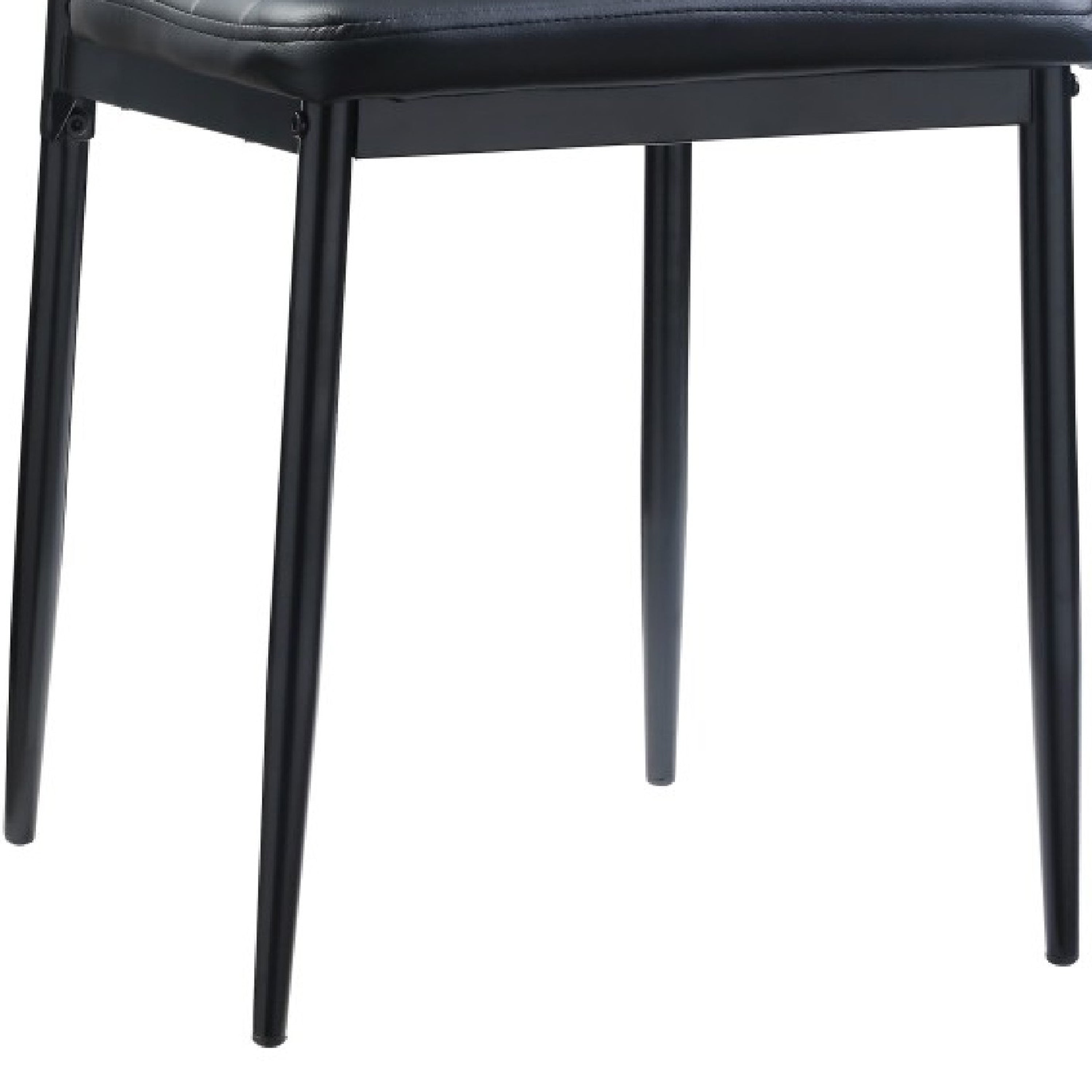 Benzara Bi Cast Vinyl Side Chairs With Curvy Backs, Set of 2, Black