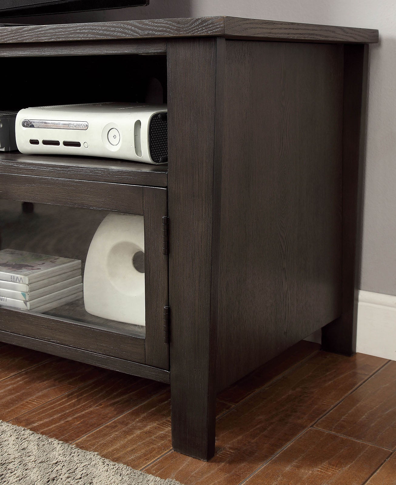 Benzara 72" Wooden TV Stand With 2 Cabinets And 2 Open Shelves In Brown