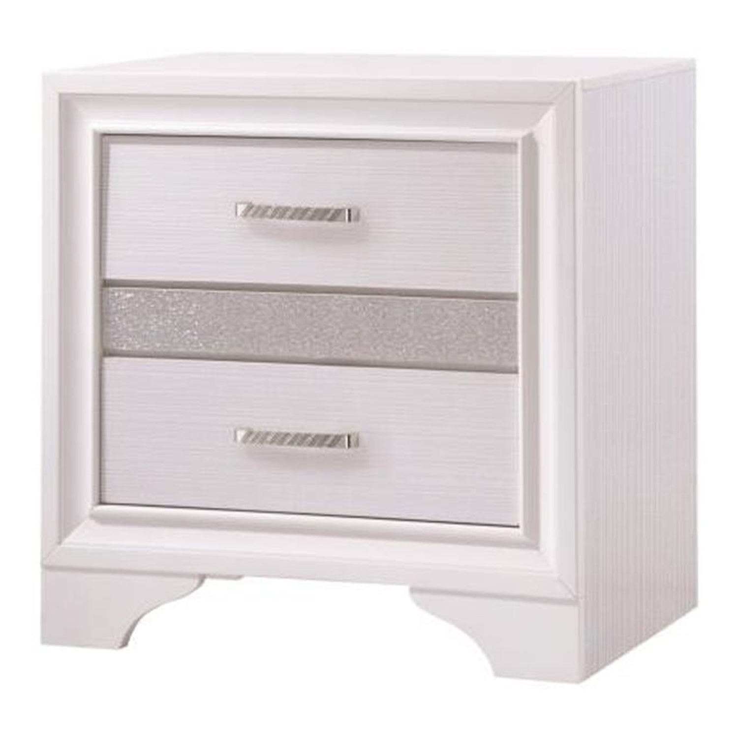 Benzara Wooden Nightstand with Hidden Jewelry Tray, White