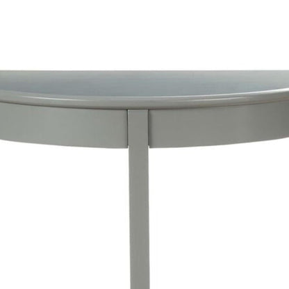 Benzara Wooden Half Moon Shaped Console Table with One Open Bottom Shelf, Gray
