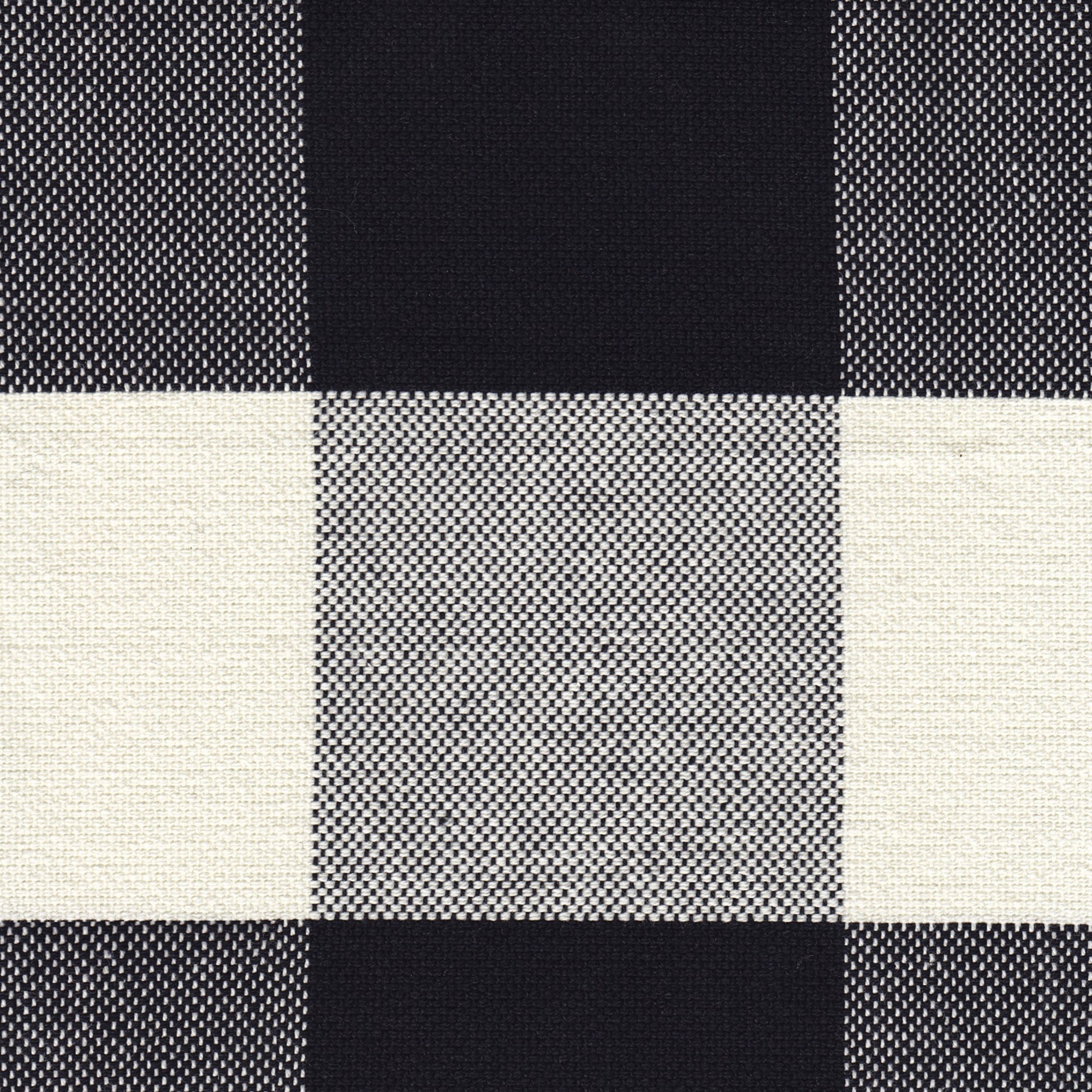 Benzara Fabric Upholstered Wooden Accent Chair with Buffalo Plaid Pattern, Black And White