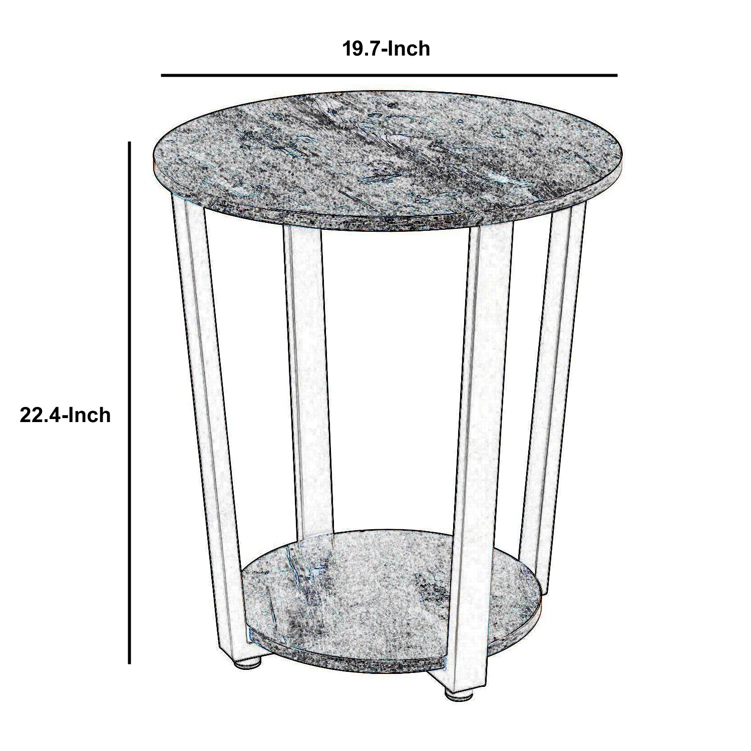 Benjara Stylish Iron And Wood End Table with Open Bottom Storage Shelf, Brown And Black