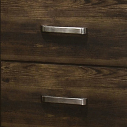 Benjara Transitional Style 2 Drawer Wooden Nightstand with Plinth Base, Brown
