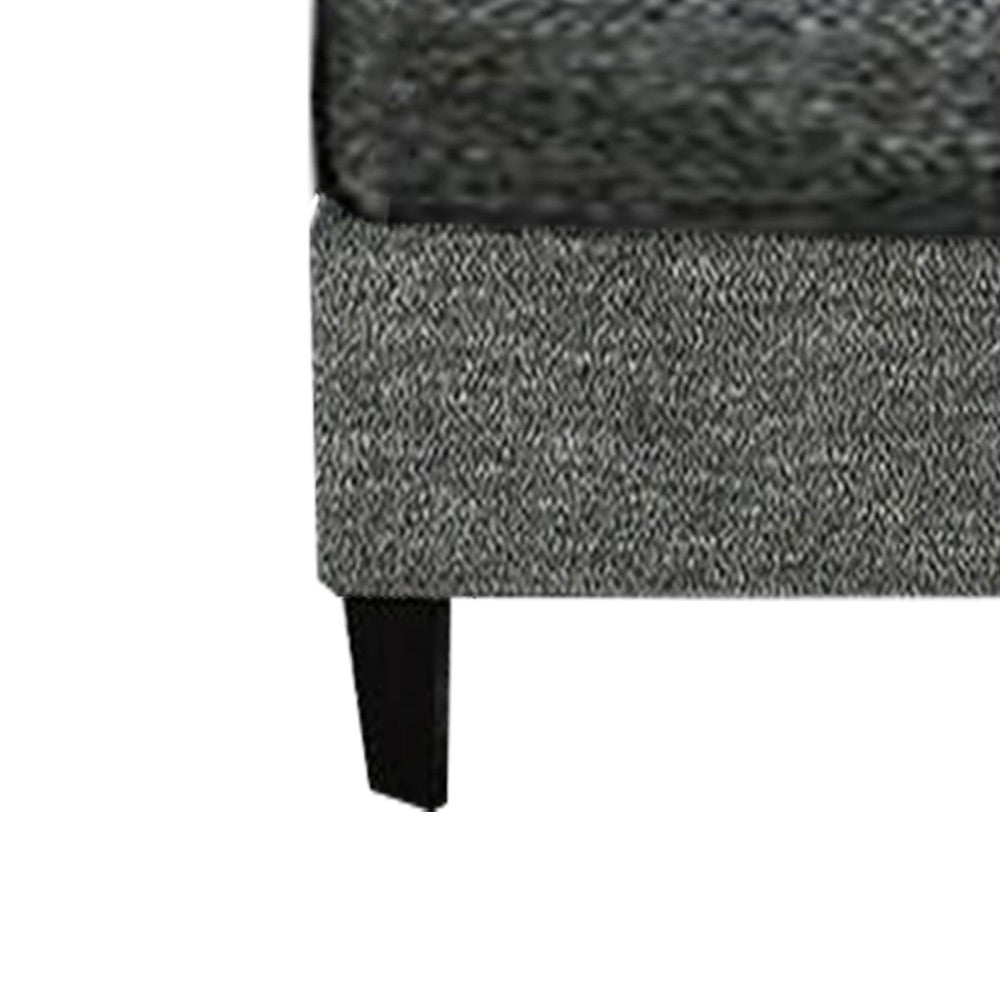 Benjara Chenille Fabric Upholstered Armless Chair with Pillow, Dark Gray