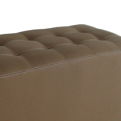 Benjara Classic Canvas Upholstered Bench with Button Tufting, Brown