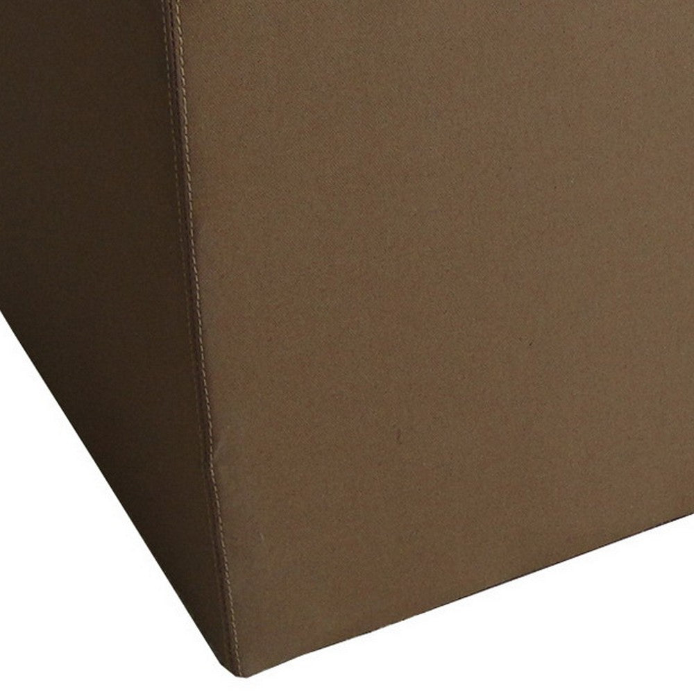 Benjara Classic Canvas Upholstered Bench with Button Tufting, Brown