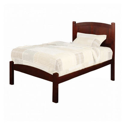 Benjara Transitional Wooden Twin Bed with Panelled Headboard And Footboard, Brown