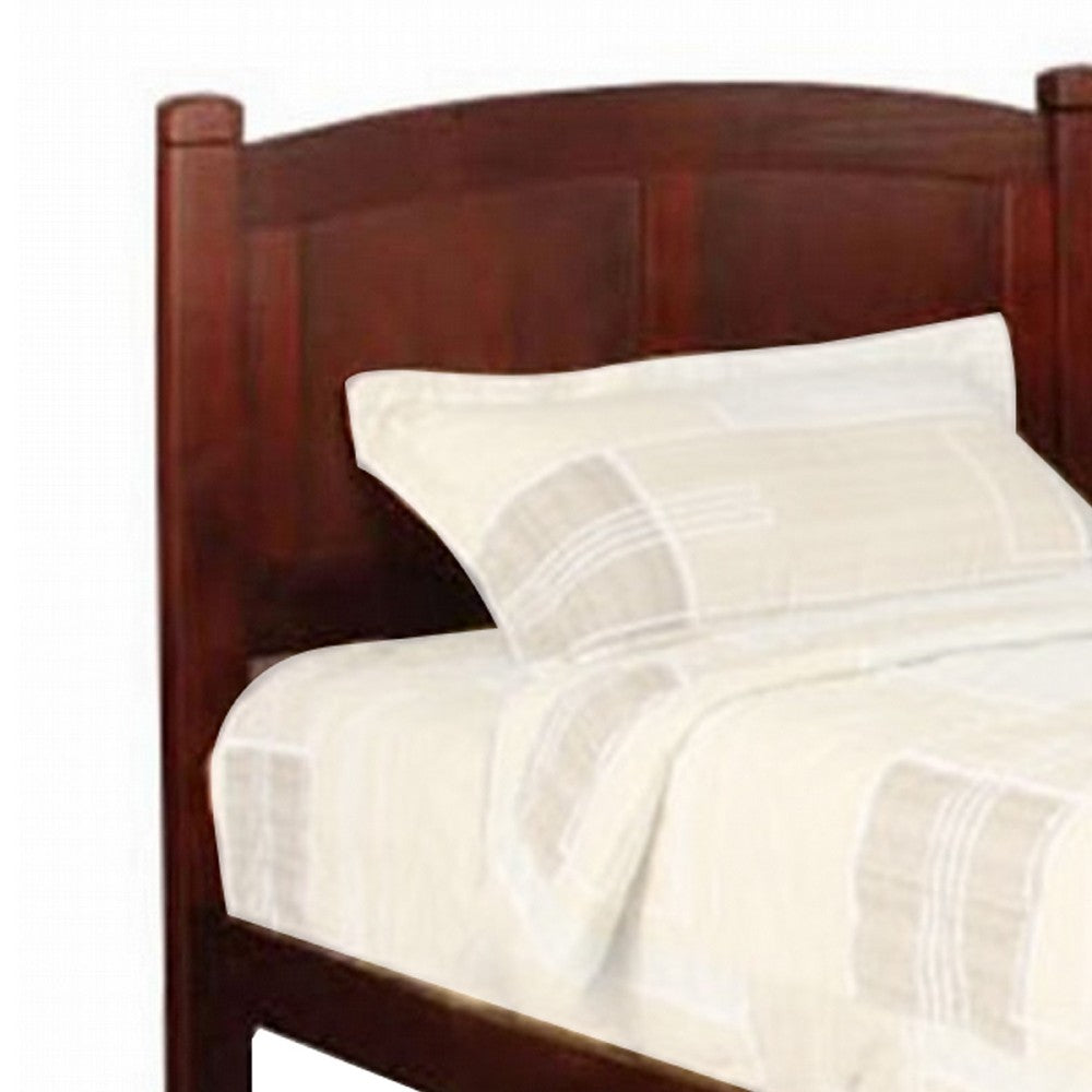Benjara Transitional Wooden Twin Bed with Panelled Headboard And Footboard, Brown