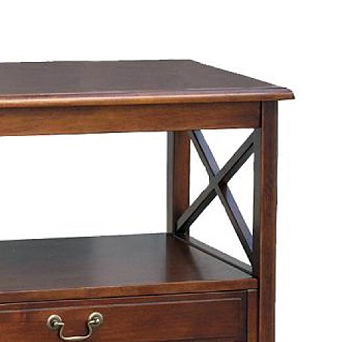 Benjara Wooden TV Stand with 2 Drawers And 1 Open Shelf, Dark Brown