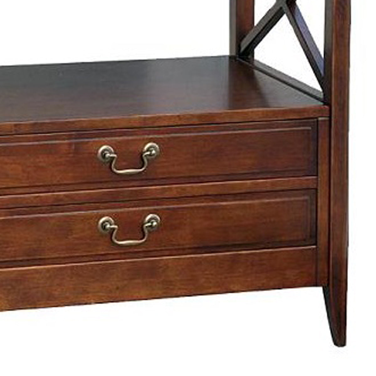 Benjara Wooden TV Stand with 2 Drawers And 1 Open Shelf, Dark Brown
