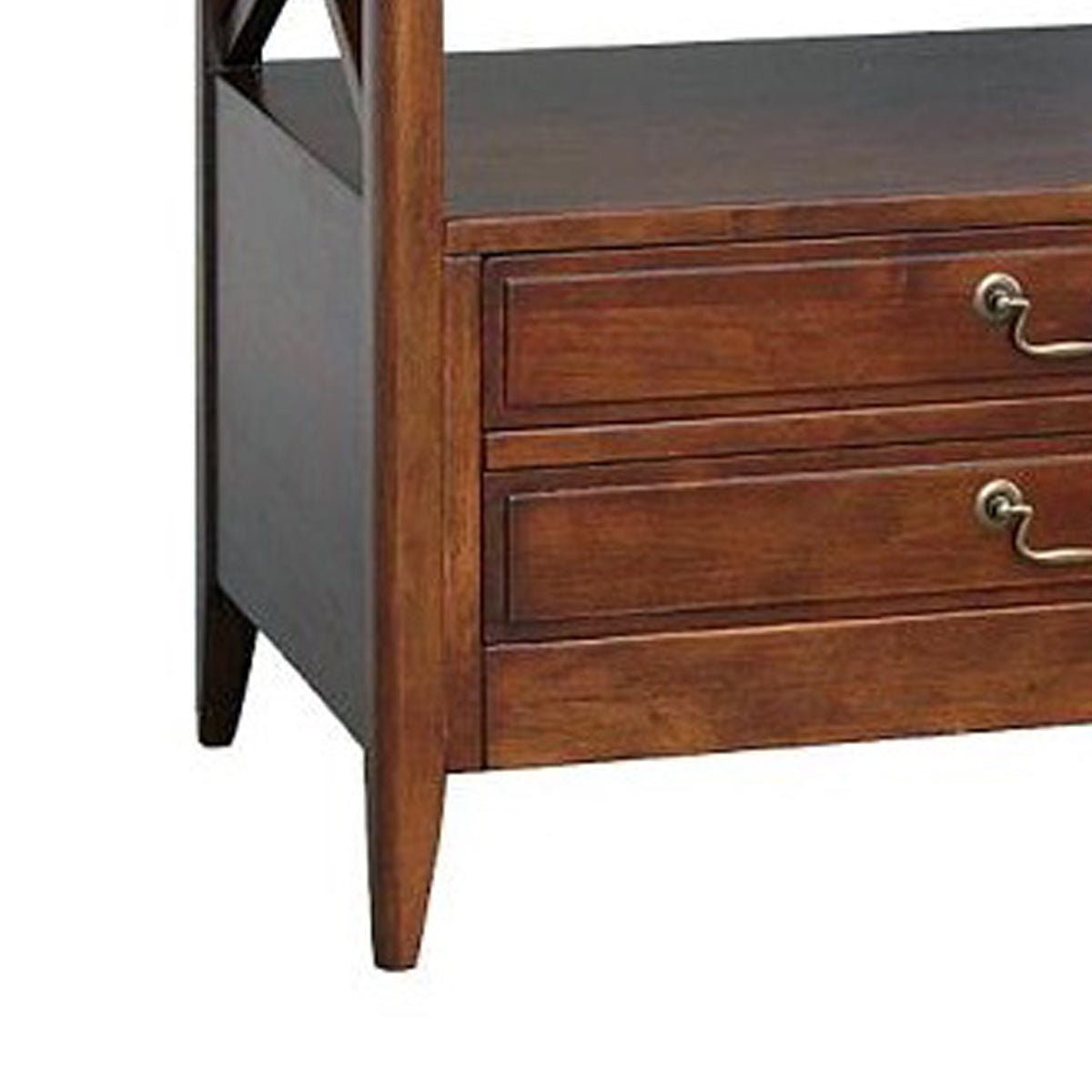 Benjara Wooden TV Stand with 2 Drawers And 1 Open Shelf, Dark Brown