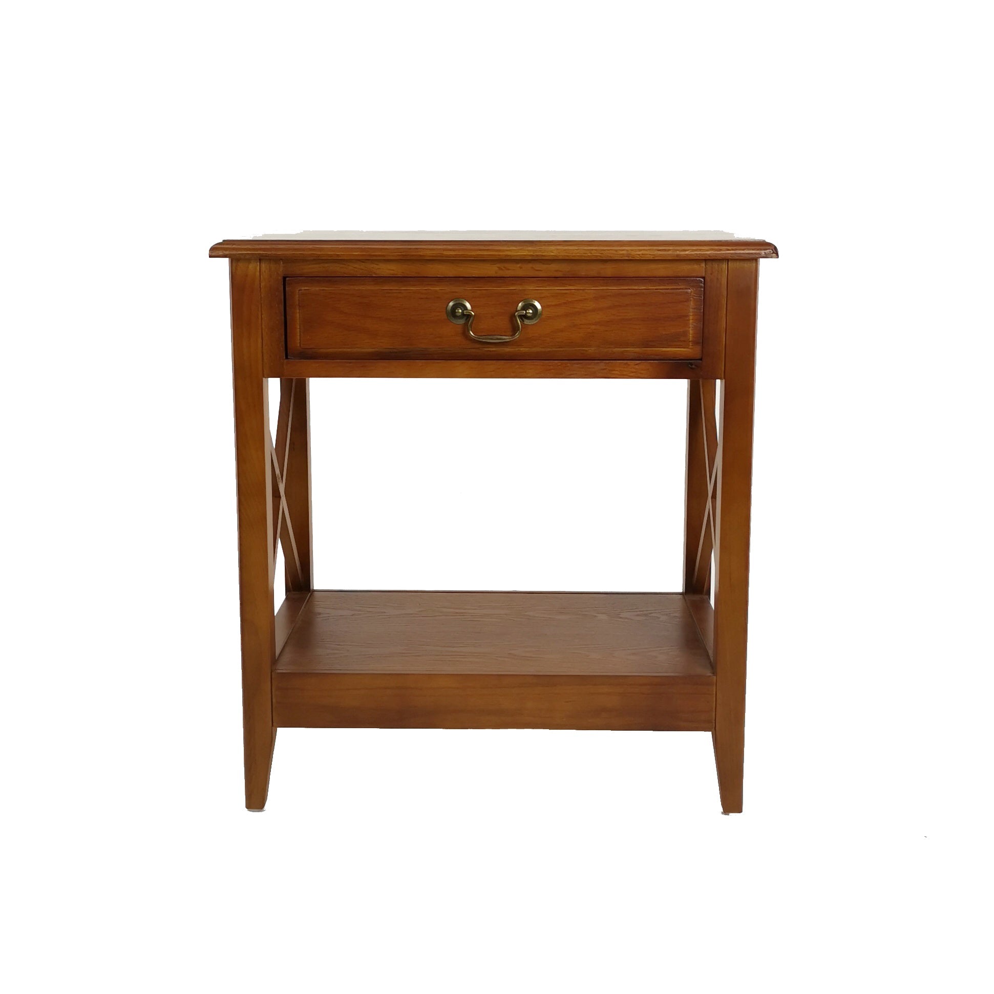 Benjara Transitional Style Nightstand with 1 Drawer And X Shape Sides, Brown
