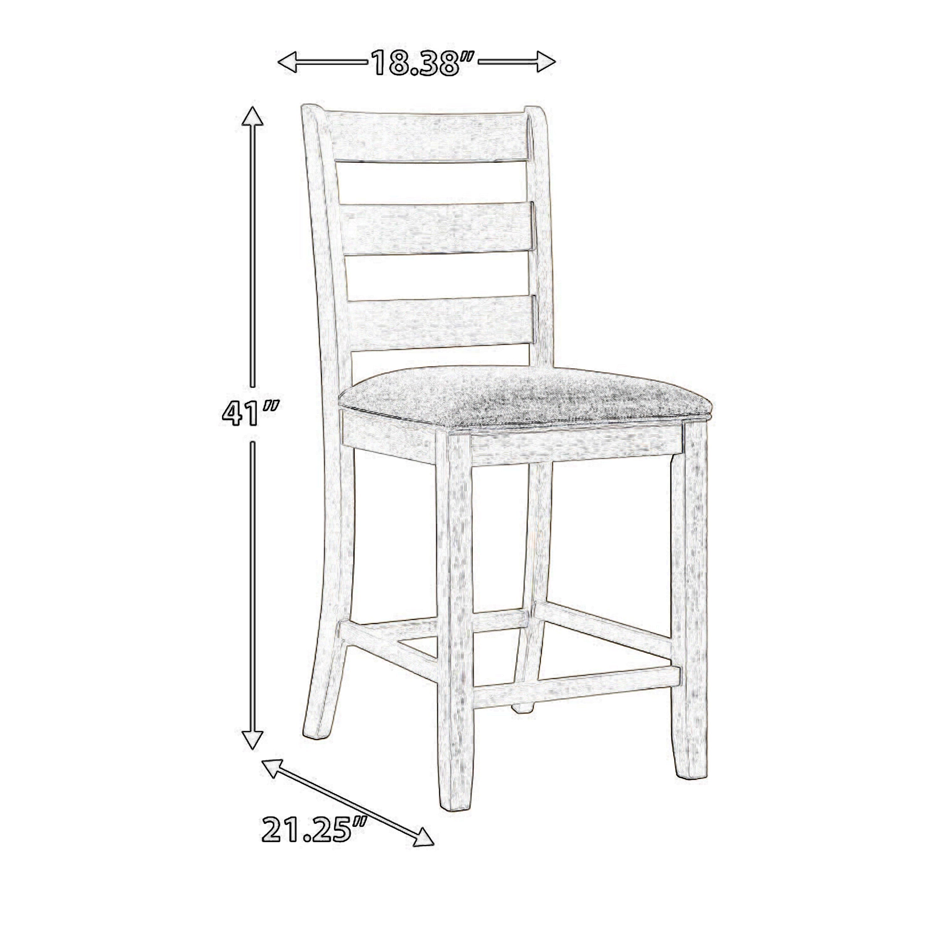 Benjara Myra Barstool Chair Set of 2 | Padded Seats And Ladderbacks | Dual Tone Weathered White Brown