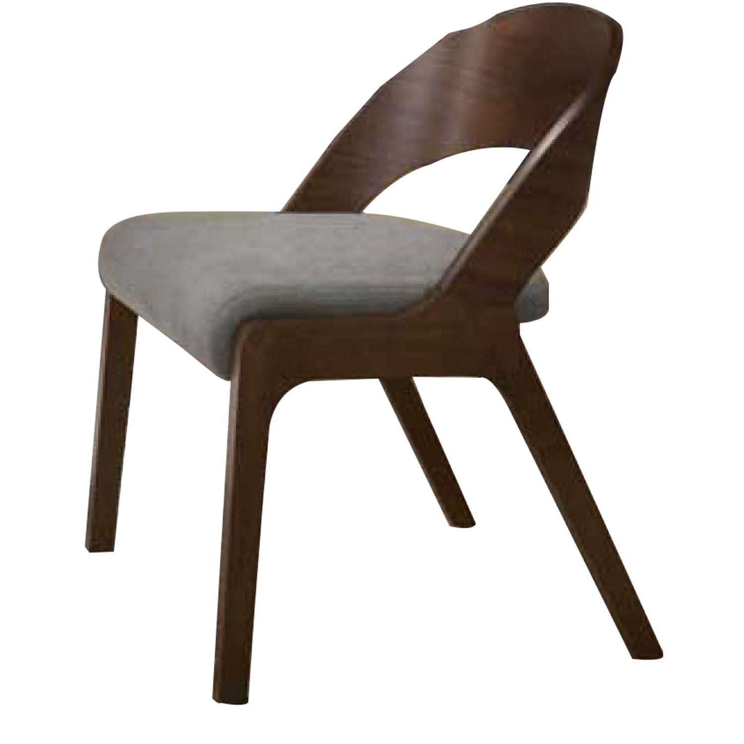 Benjara Wooden Dining Chair with Open Curved Back Design, Set of 2, Walnut Brown